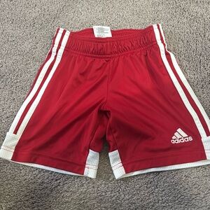 Adidas red athletic shorts. Size little kids small
